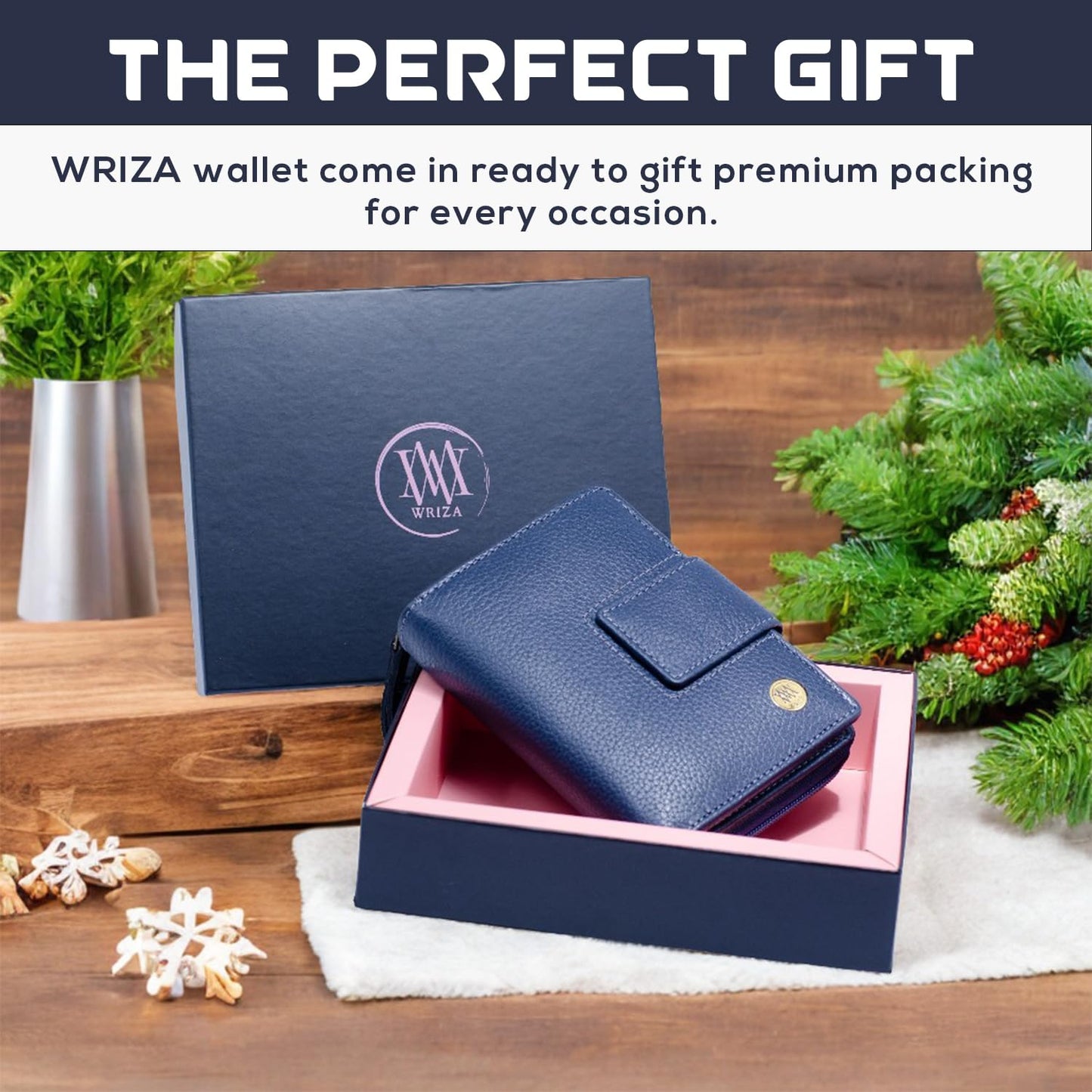 Genuine Women’s Leather Purse – Compact, Secure & RFID Protected