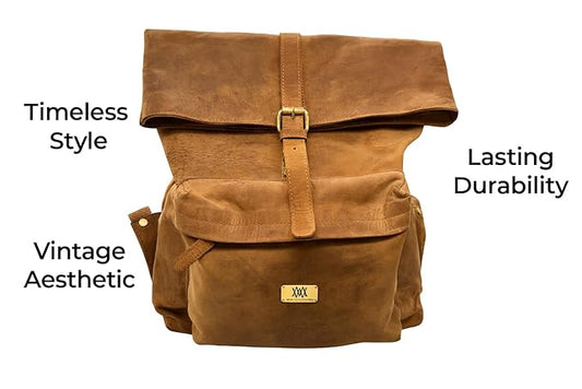 WRIZA Genuine Leather Travel Backpack