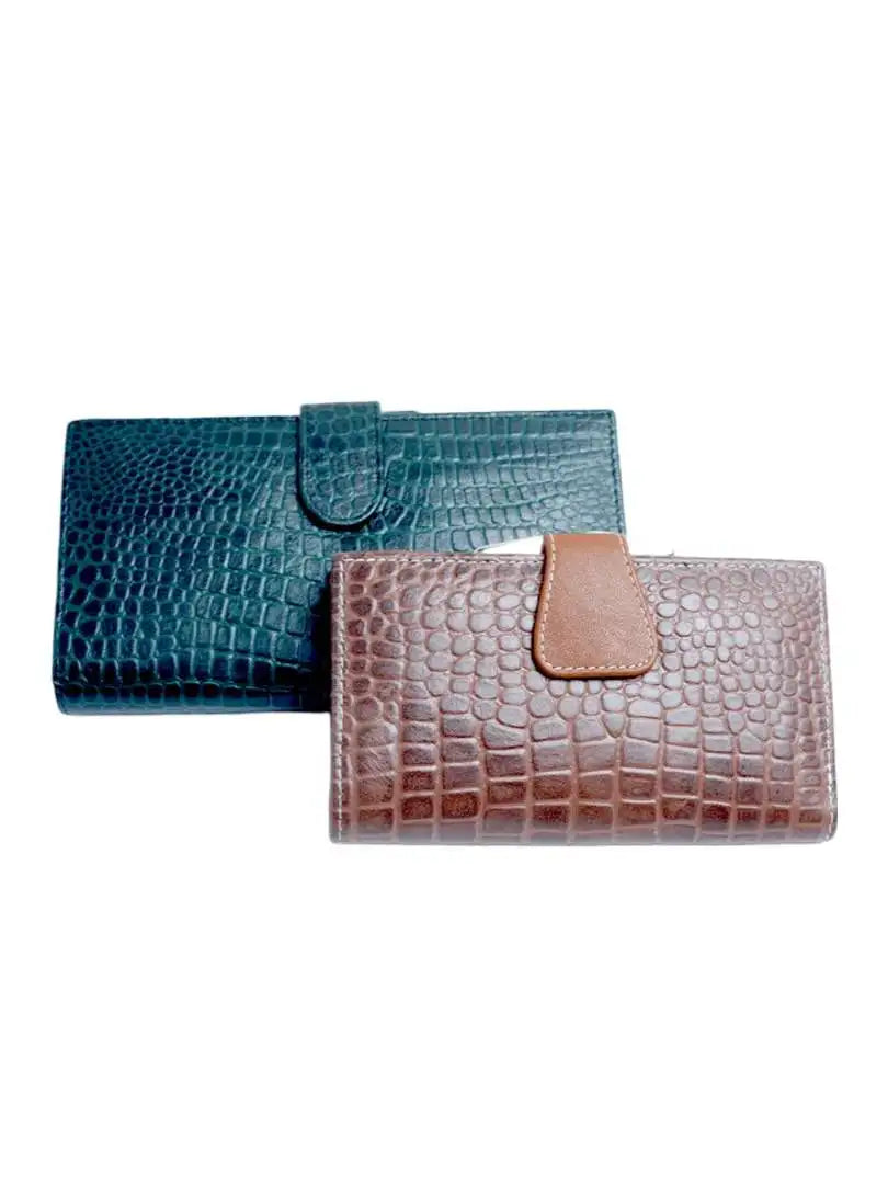 Women’s Premium Croco-Printed Multi-Compartment Purse
