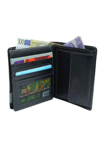 WRIZA Premium Men’s Genuine Leather Slim Bifold Wallet