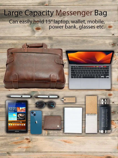 WRIZA Fashions Leather Men and Women Brown Bag