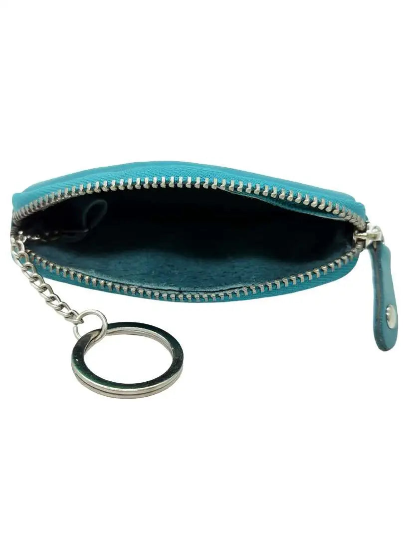 WRIZA Genuine Leather Key Pouch for Women | 2-Compartment Key Holder Case | Compact & Elegant Key Organizer for Purse or Bag - Colour as per avability