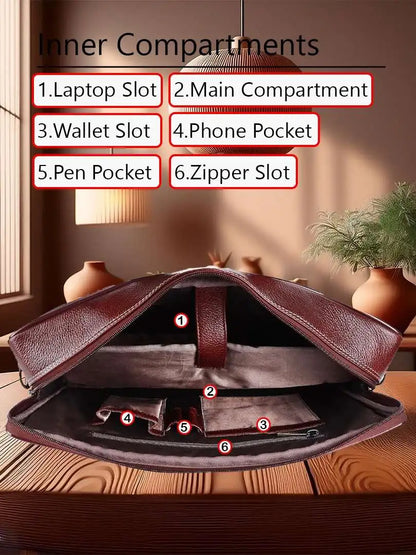 WRIZA Fashions Leather Men and Women Brown Bag