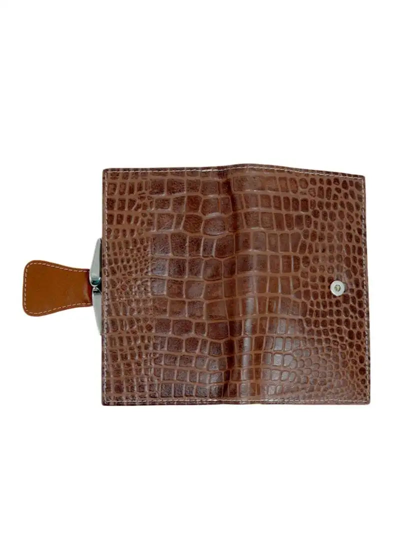 Women’s Premium Croco-Printed Multi-Compartment Purse