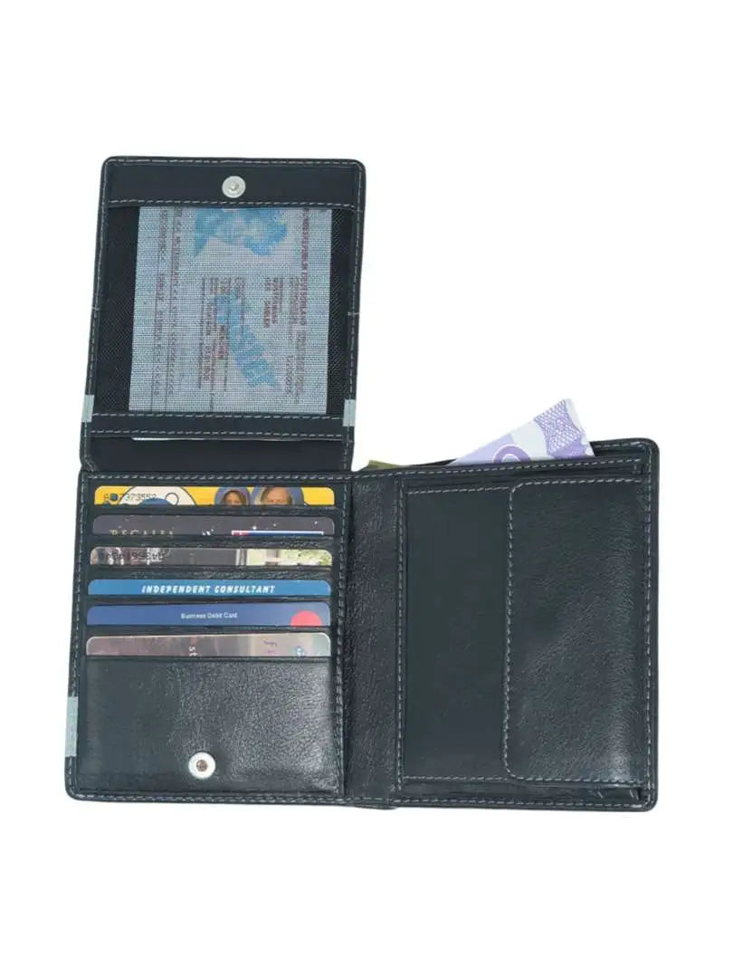 WRIZA Premium Men’s Genuine Leather Slim Bifold Wallet