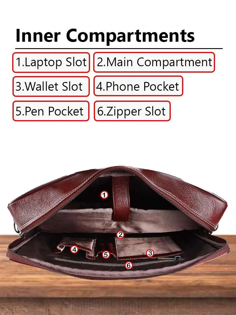 WRIZA Genuine Leather Men's Messenger Bag