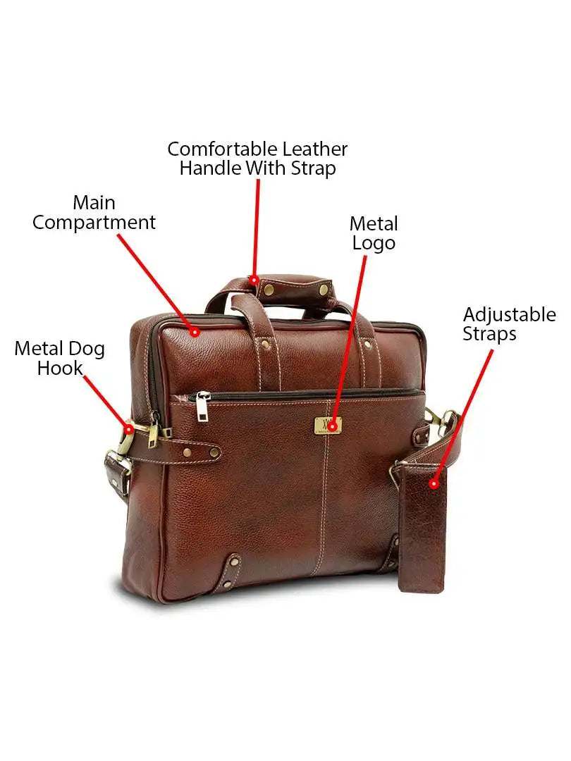 WRIZA Fashions Leather Men and Women Brown Bag