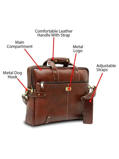 WRIZA Fashions Leather Men and Women Brown Bag