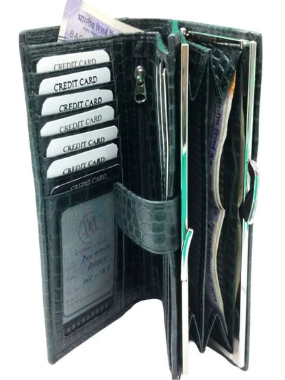 Women’s Premium Croco-Printed Multi-Compartment Purse