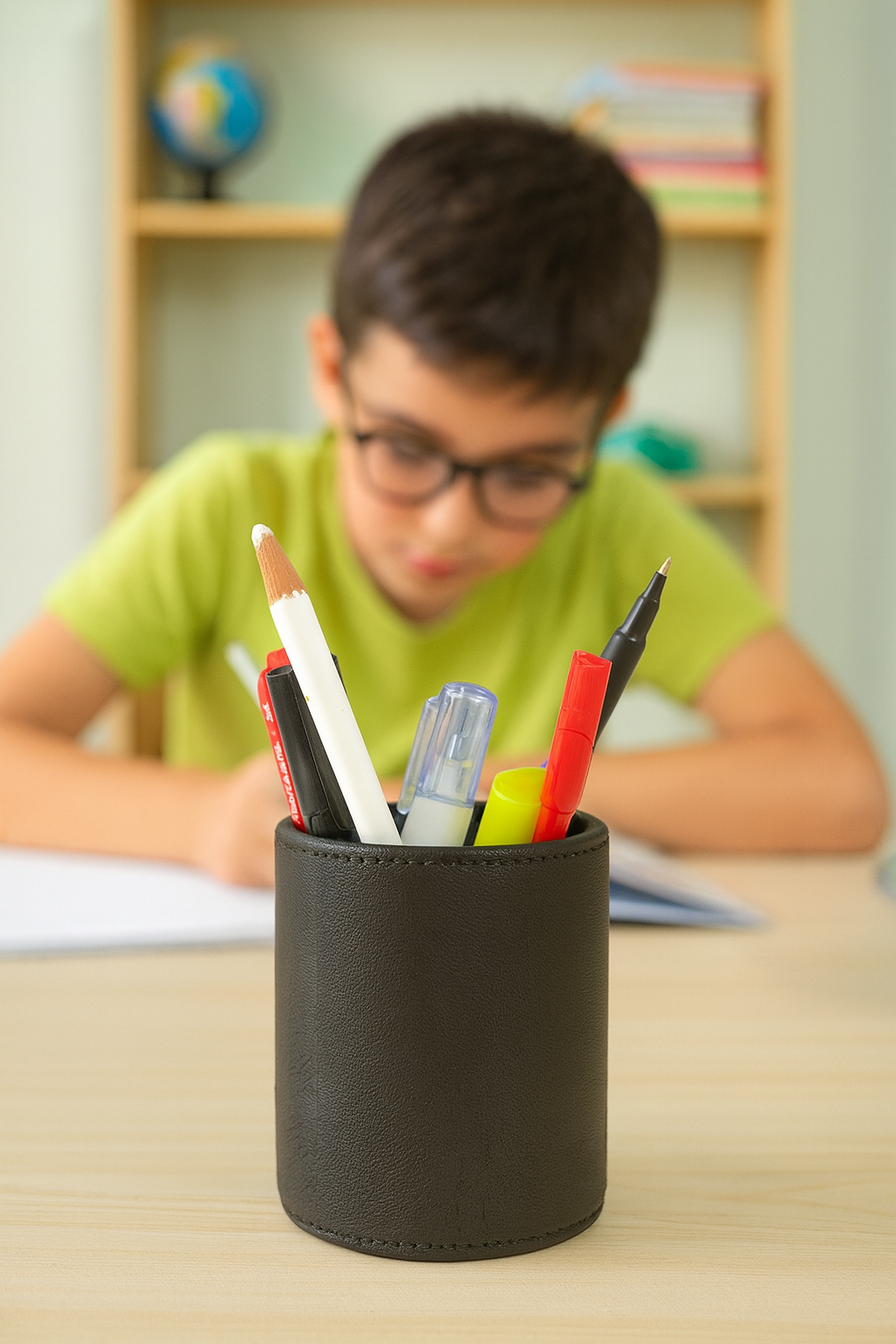 WRIZA Genuine Leather Pen Stand