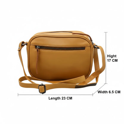 WRIZA Women’s Genuine Leather Sling Bag  Compact Handbag with Single Compartment & Soft Linen Lining  Stylish Shoulder Bag for Daily  Office & Party Use