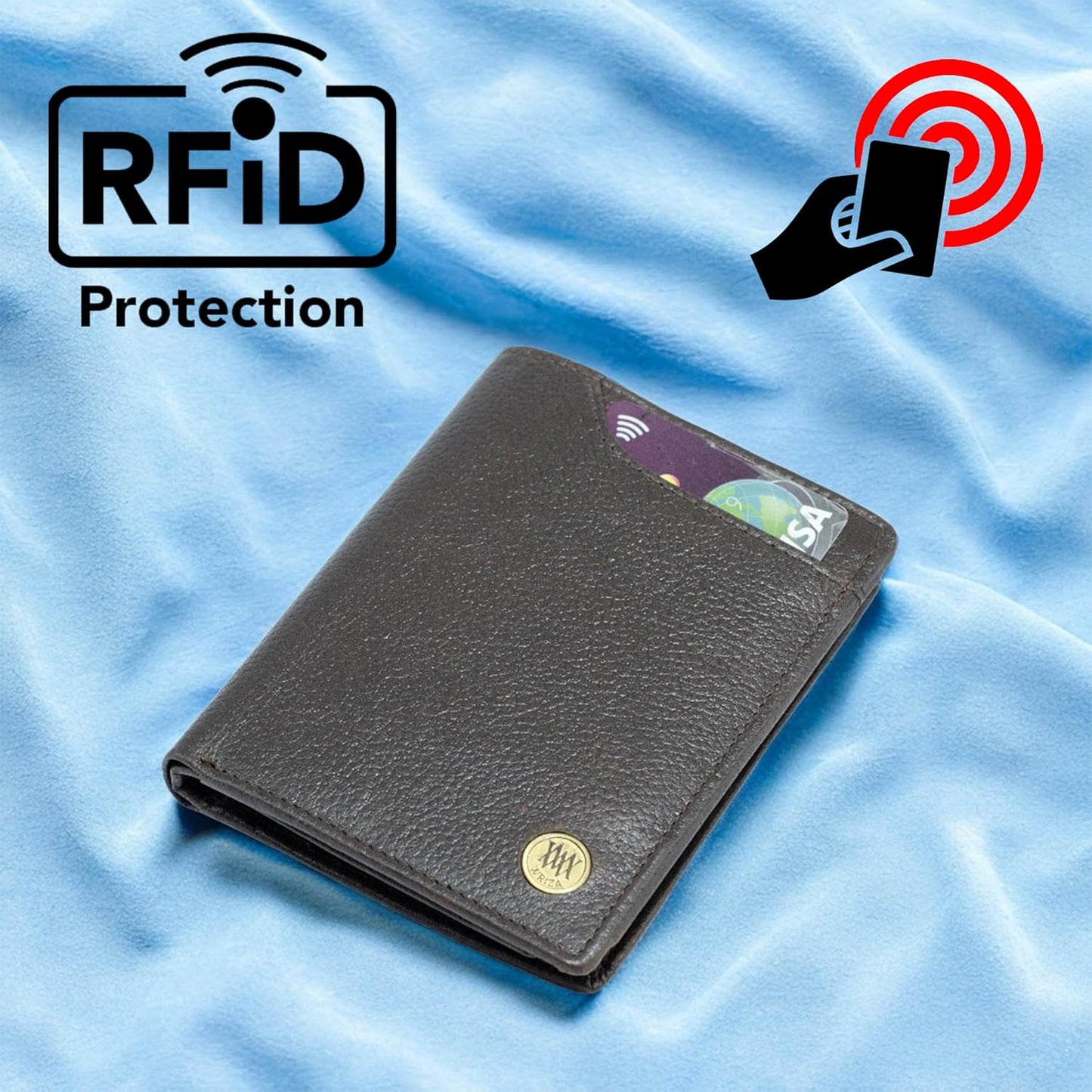 WRIZA Men's Travel Trendy | Formal Genuine Leather Wallet with RFID Blocking