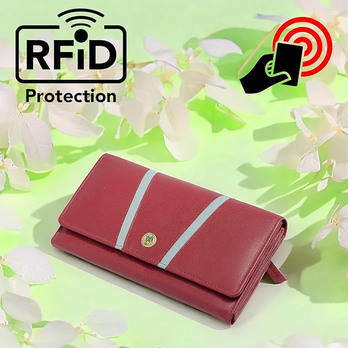Women’s Genuine Leather Formal Clutch Wallet – RFID Protected