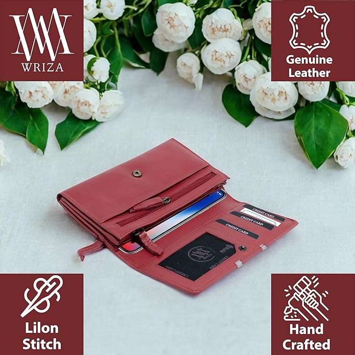 Women’s Genuine Leather Formal Clutch Wallet – RFID Protected