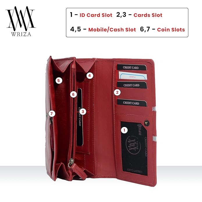 Women’s Genuine Leather Formal Clutch Wallet – RFID Protected