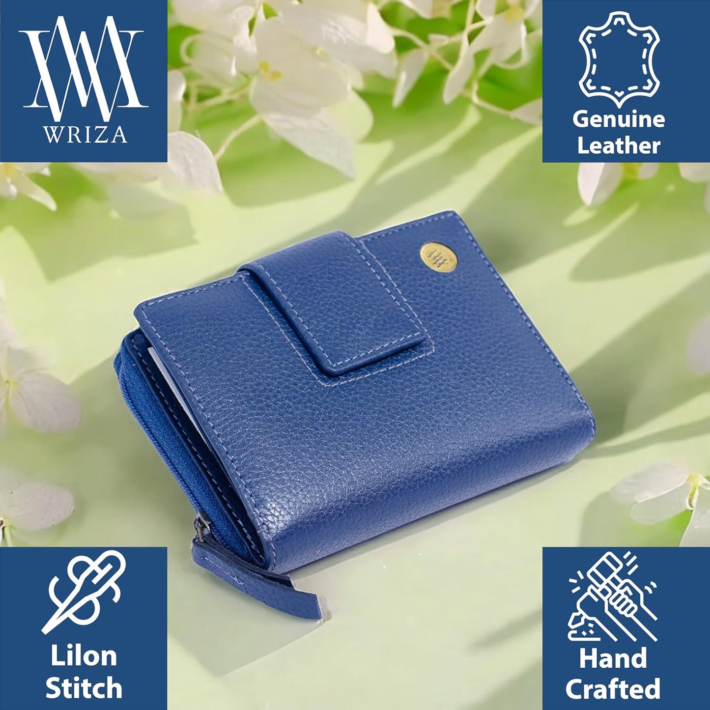 Genuine Women’s Leather Purse – Compact, Secure & RFID Protected