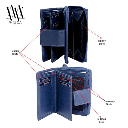 Genuine Women’s Leather Purse – Compact, Secure & RFID Protected