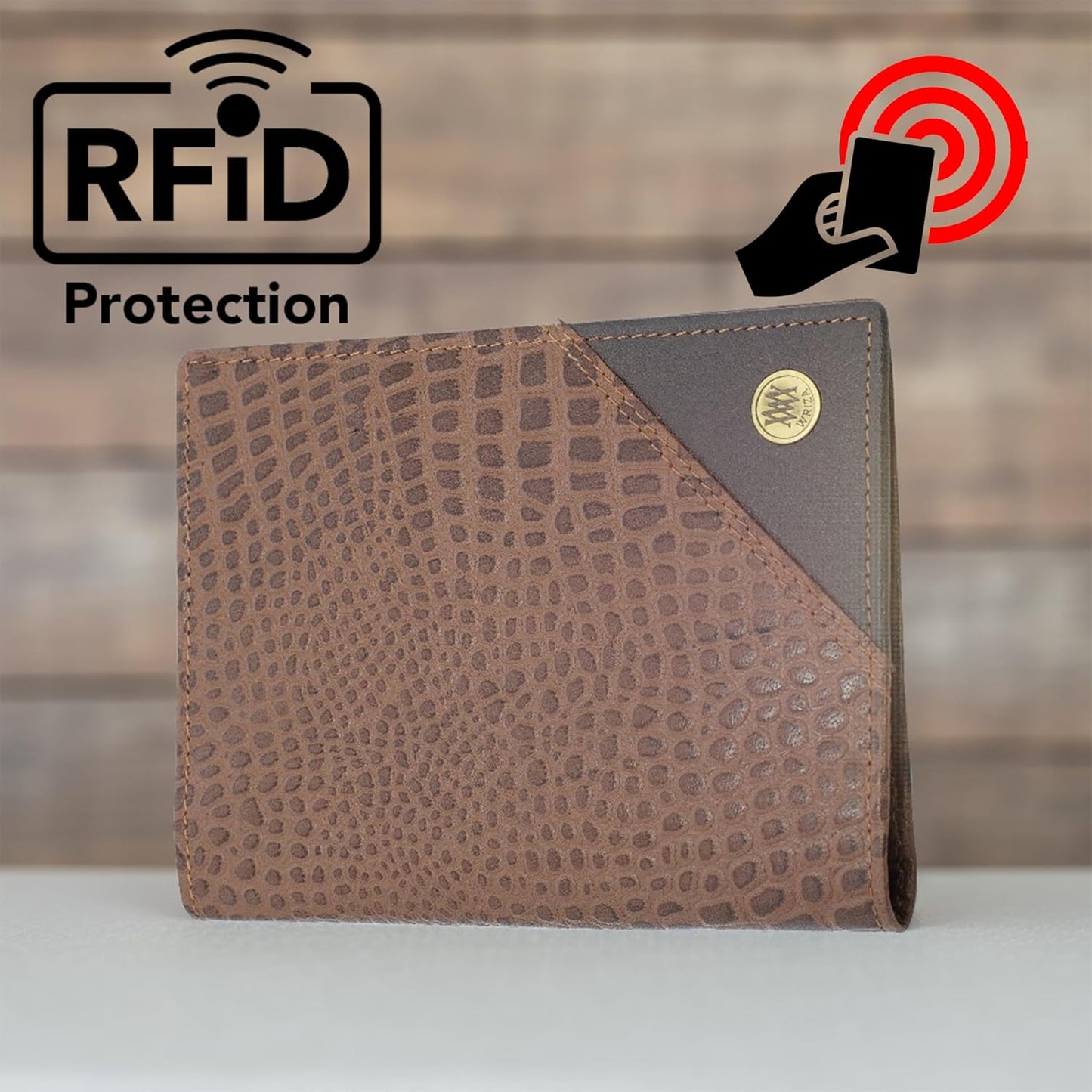 Unisex Tan Genuine Leather Passport Holder RFID Protected