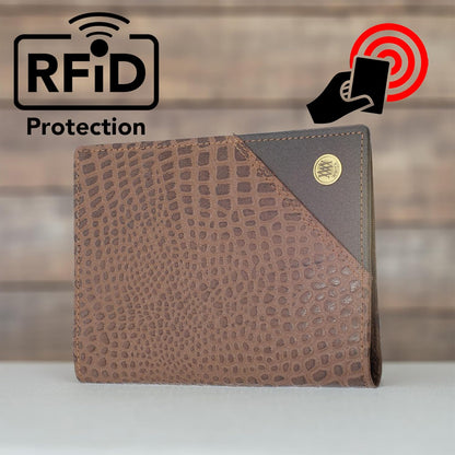 Unisex Tan Genuine Leather Passport Holder RFID Protected