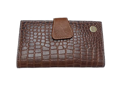 Women’s Premium Croco-Printed Multi-Compartment Purse