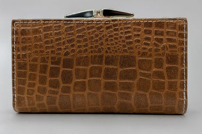 Women’s Premium Croco-Printed Multi-Compartment Purse