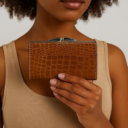 Women’s Premium Croco-Printed Multi-Compartment Purse