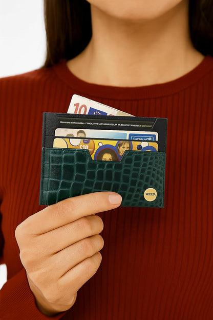 WRIZA Genuine Leather Card Holder for Men & Women
