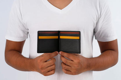 WRIZA RFID Protected Men’s  Genuine Leather Slim Wallet Money Clip Wallet