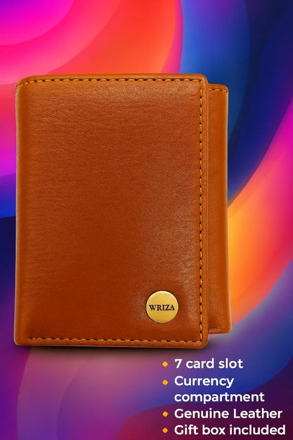WRIZA Premium Men’s Genuine Leather Slim Bifold Wallet