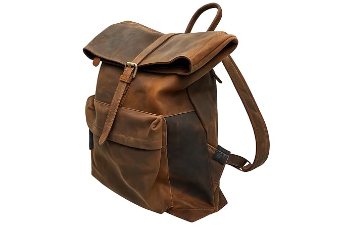 WRIZA Genuine Leather Travel Backpack