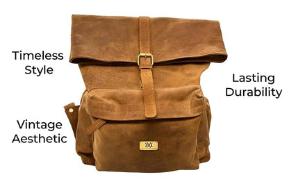 WRIZA Genuine Leather Travel Backpack