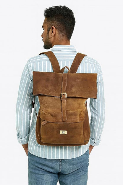WRIZA Genuine Leather Travel Backpack