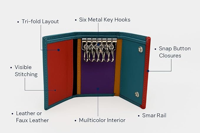 WRIZA Women's RFID Safe Key Case | Genuine Leather Key Holder