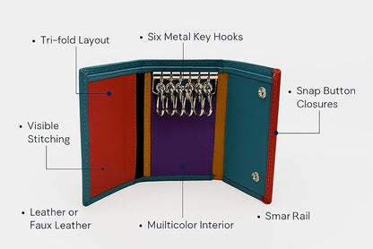 WRIZA Women's RFID Safe Key Case | Genuine Leather Key Holder