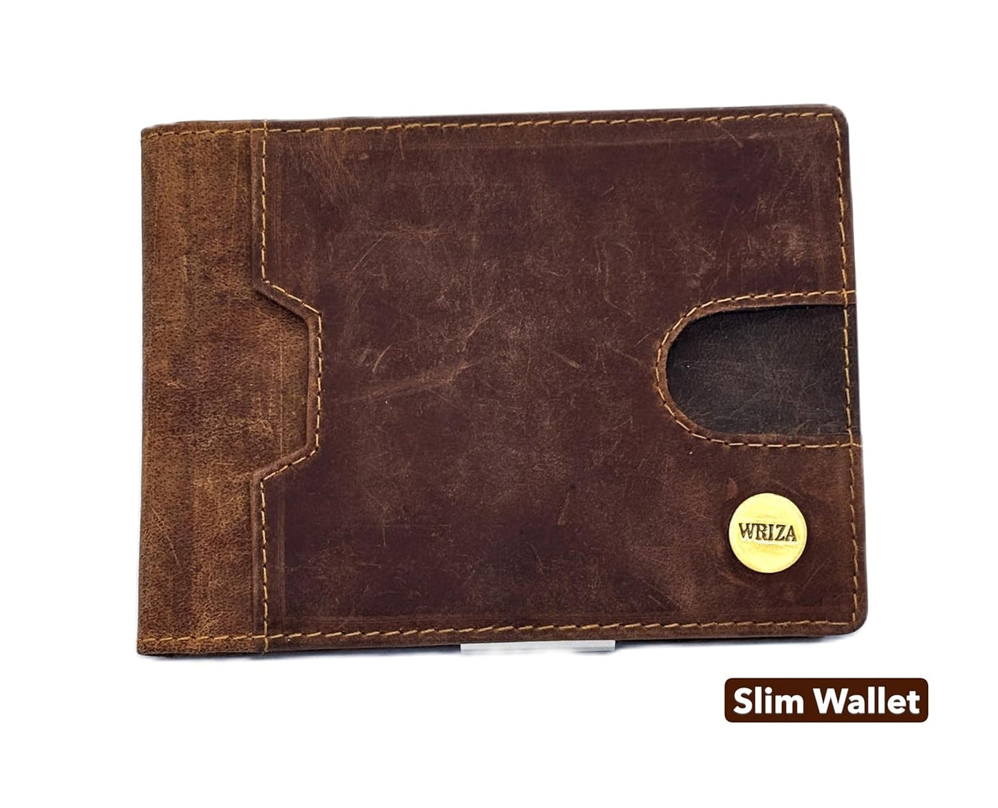 WRIZA RFID Safe Slim Wallets for Men | Genuine Leather Bifold Wallets with 9 Slots | Minimalist & Stylish Wallet for Everyday Carry