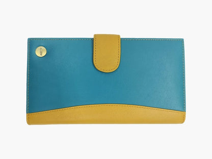 WRIZA RFID Safe Women’s Purse  Genuine Leather Hand Clutch with 16 Card Slots & 3 Spacious Compartments  Lightweight Wallet for Everyday Use