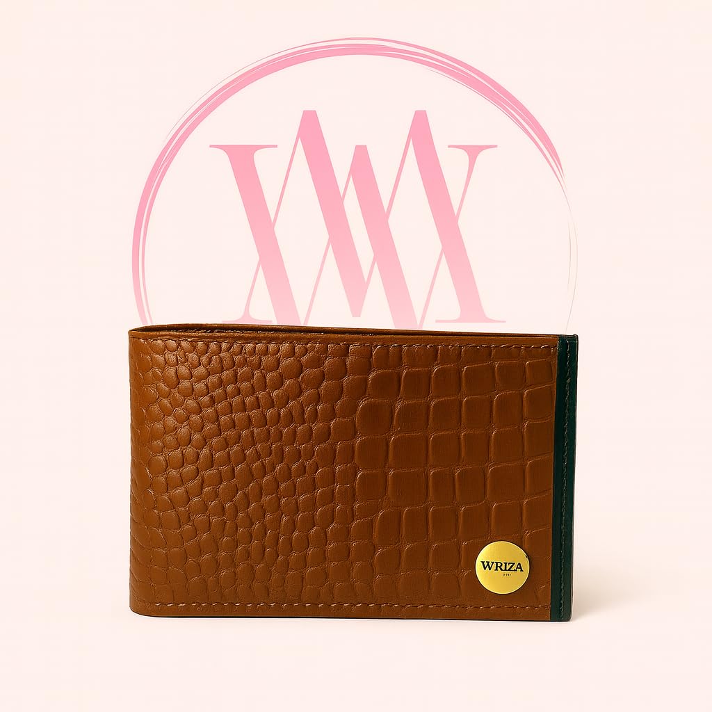 WRIZA Fashions Men's Tan Brown Cow Genuine Leather Wallet