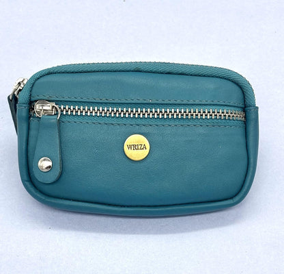 WRIZA Genuine Leather Key Pouch for Women | 2-Compartment Key Holder Case | Compact & Elegant Key Organizer for Purse or Bag - Colour as per avability