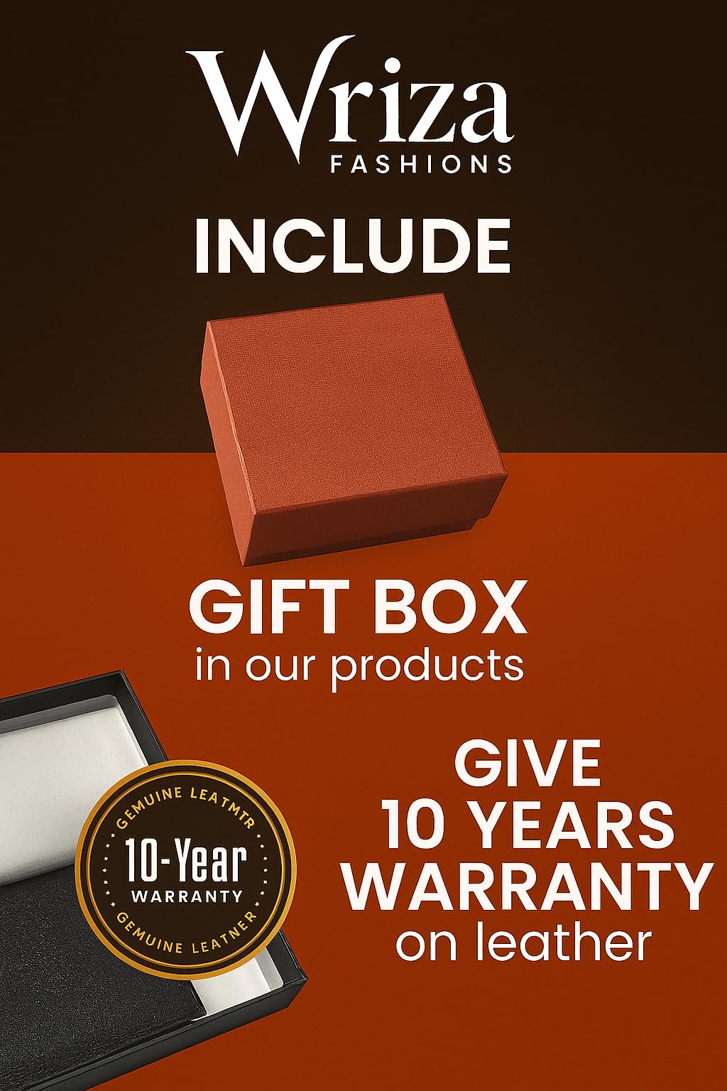 WRIZA Genuine Leather Keychain Luxury Key Fob with sturdy metal ring. Handcrafted, Good material ensures long-lasting style. Ideal gift