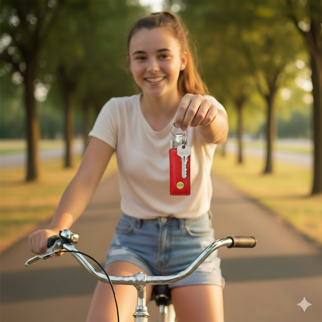 WRIZA Genuine Leather Keychain Luxury Key Fob with sturdy metal ring. Handcrafted, Good material ensures long-lasting style. Ideal gift