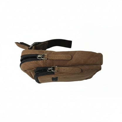 WRIZA Genuine Leather Sling Bag for Men | Vintage Leather | Compact Travel Crossbody Bag with 2 Compartments & Waterproof Linen Lining | Stylish & Lightweight Everyday Shoulder Bag