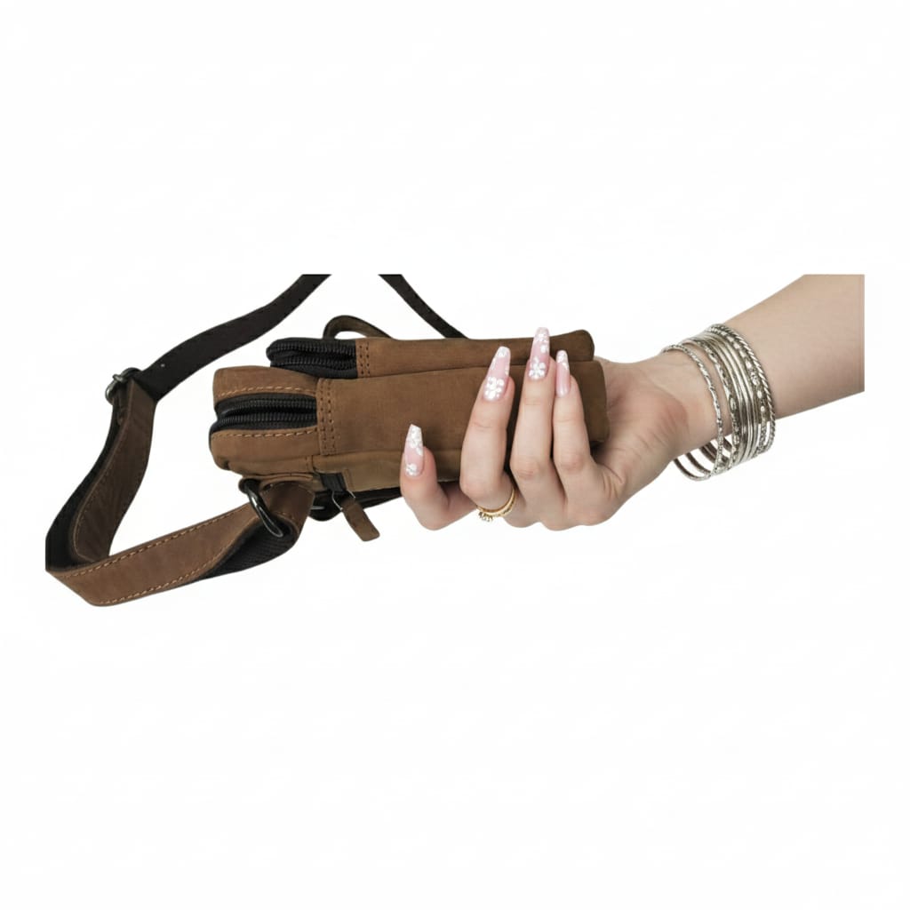 WRIZA Genuine Leather Sling Bag for Men | Vintage Leather | Compact Travel Crossbody Bag with 2 Compartments & Waterproof Linen Lining | Stylish & Lightweight Everyday Shoulder Bag