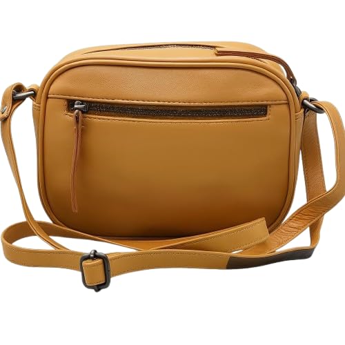 WRIZA Women’s Genuine Leather Sling Bag  Compact Handbag with Single Compartment & Soft Linen Lining  Stylish Shoulder Bag for Daily  Office & Party Use