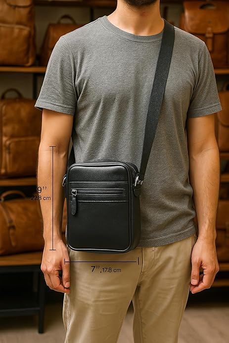 WRIZA Premium Full Grain Leather Shoulder Crossbody Bag