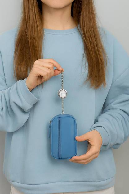 WRIZA Genuine Leather Key Pouch for Women | 2-Compartment Key Holder Case | Compact & Elegant Key Organizer for Purse or Bag - Colour as per avability