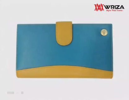 WRIZA RFID Safe Women’s Purse  Genuine Leather Hand Clutch with 16 Card Slots & 3 Spacious Compartments  Lightweight Wallet for Everyday Use