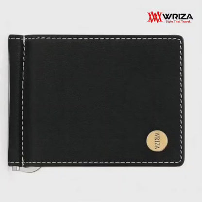WRIZA RFID Protected Men’s  Genuine Leather Slim Wallet Money Clip Wallet