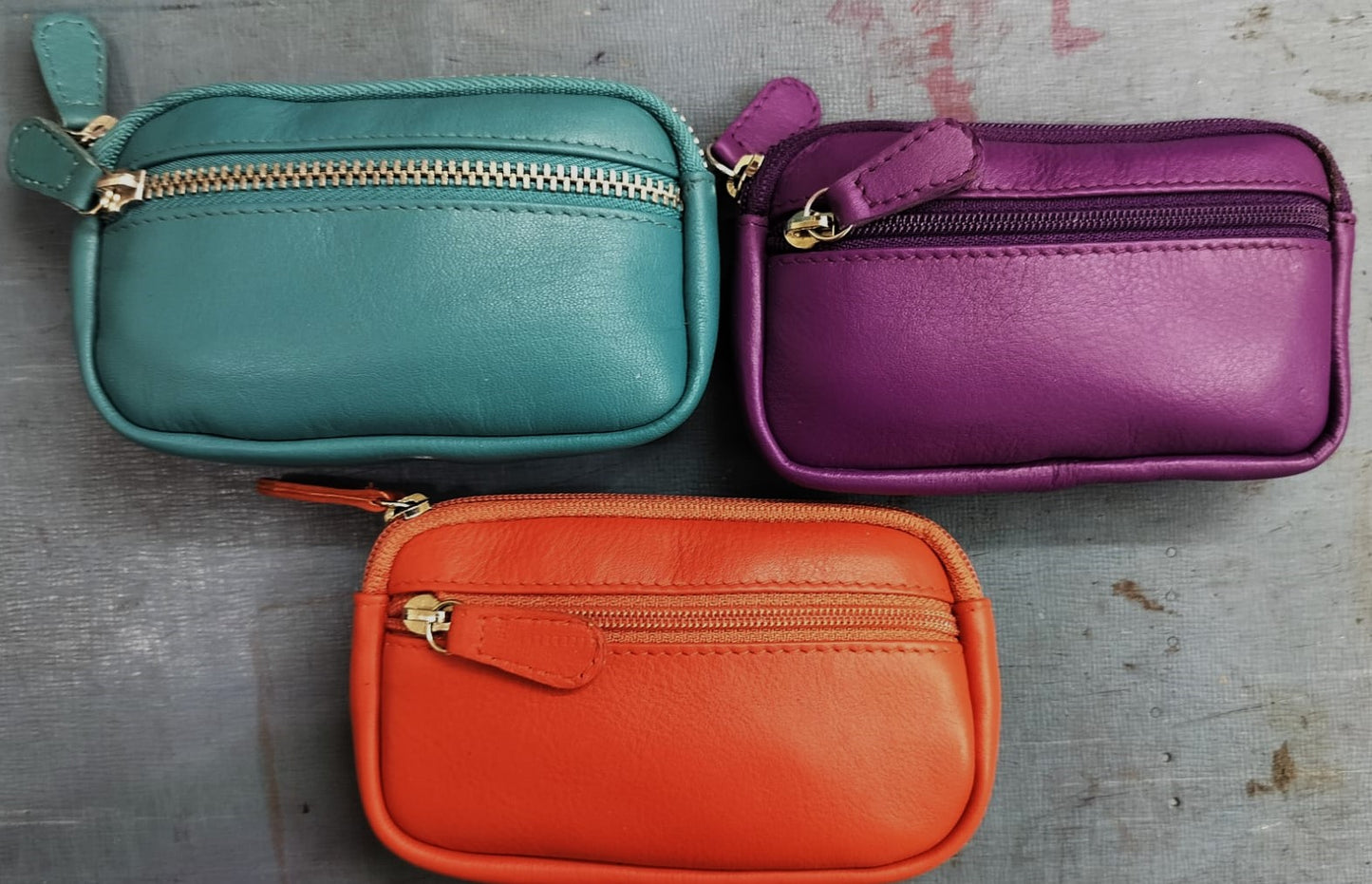 WRIZA Genuine Leather Key Pouch for Women | 2-Compartment Key Holder Case | Compact & Elegant Key Organizer for Purse or Bag - Colour as per avability