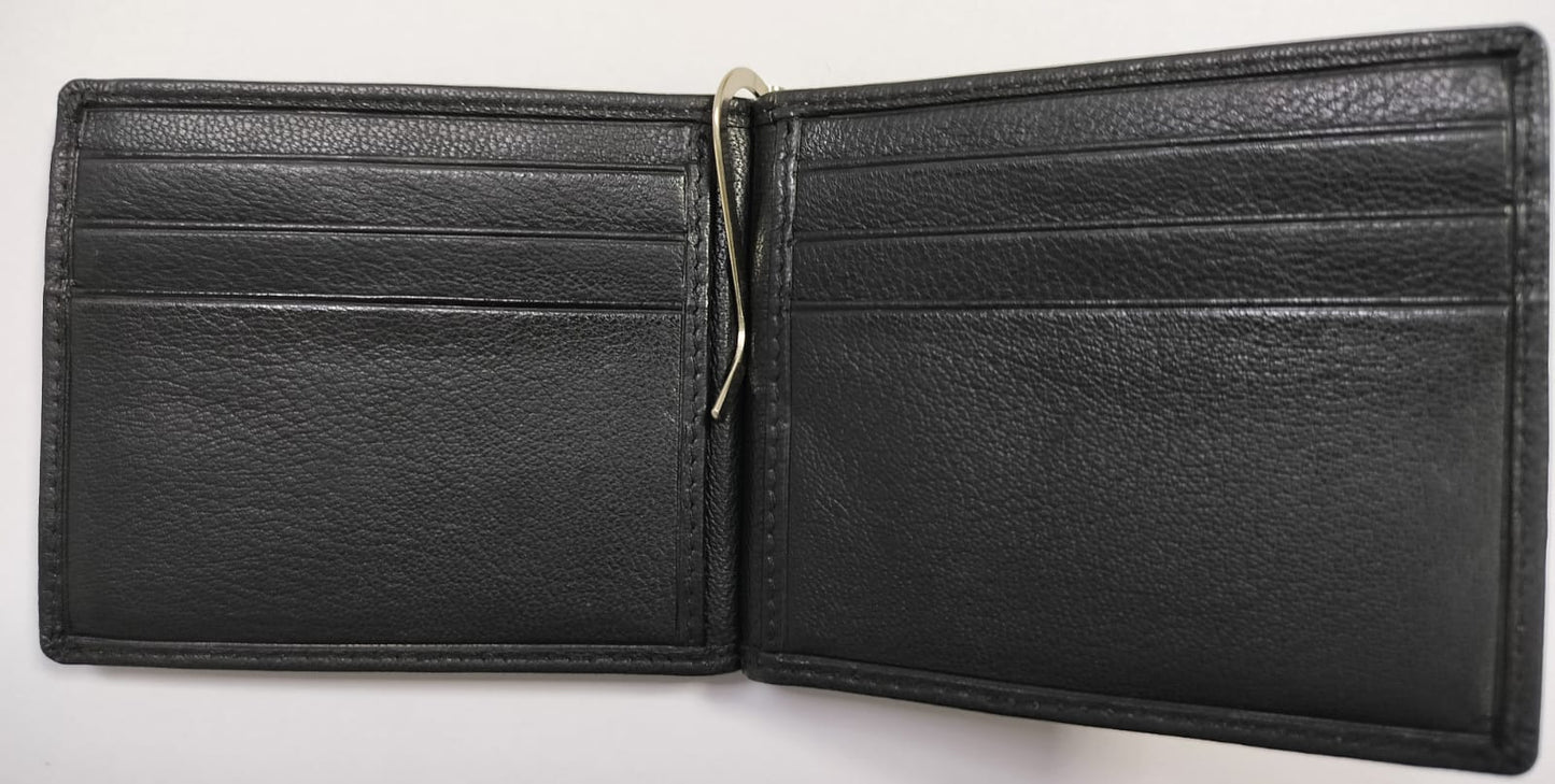 WRIZA RFID Protected Men’s  Genuine Leather Slim Wallet Money Clip Wallet